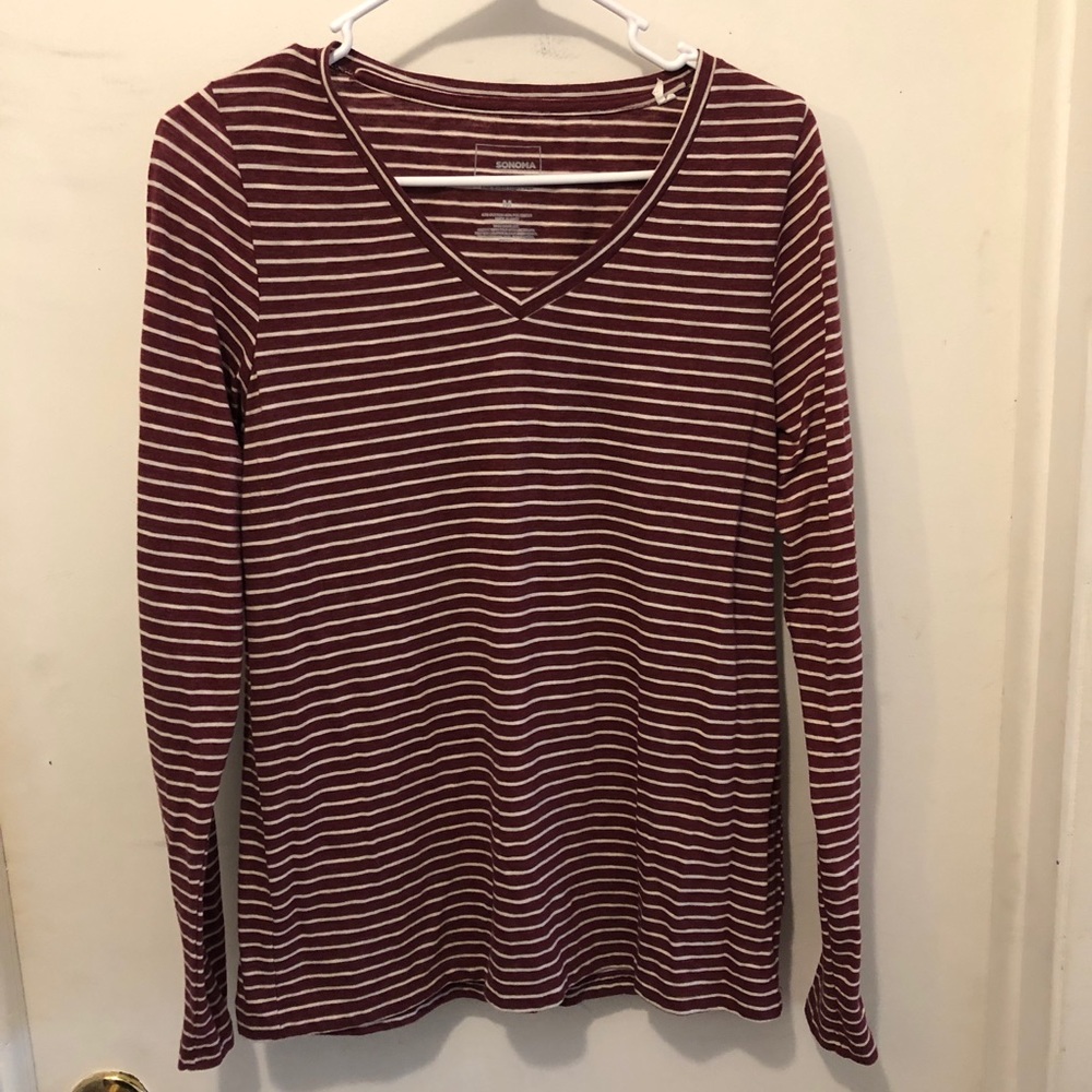 Sonoma striped V-neck